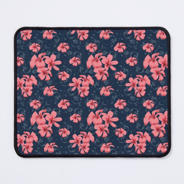 Item preview, Pink Plumeria Floral Pattern on Navy Blue designed and sold by Zaya_art.
