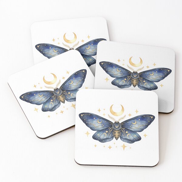 Item preview, Blue Luna Moth Celestial Night Nature Illustration designed and sold by AillustriaAK.