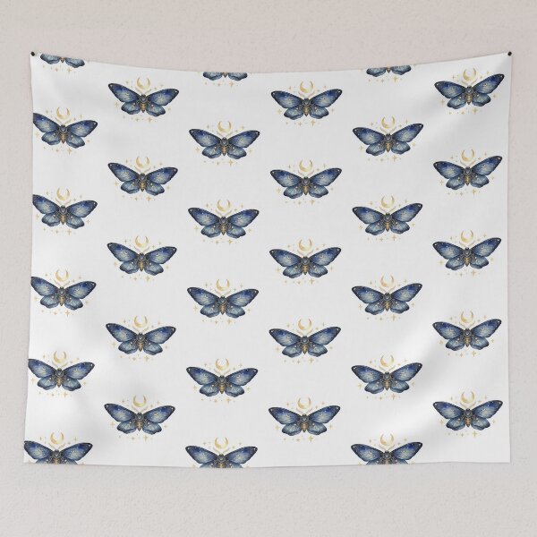Item preview, Blue Luna Moth Celestial Night Nature Illustration designed and sold by AillustriaAK.