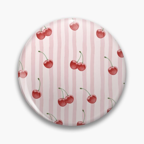 Item preview, Striped Cherry Print Minimalist Pink Background Pattern designed and sold by l1ttl3fr34k.