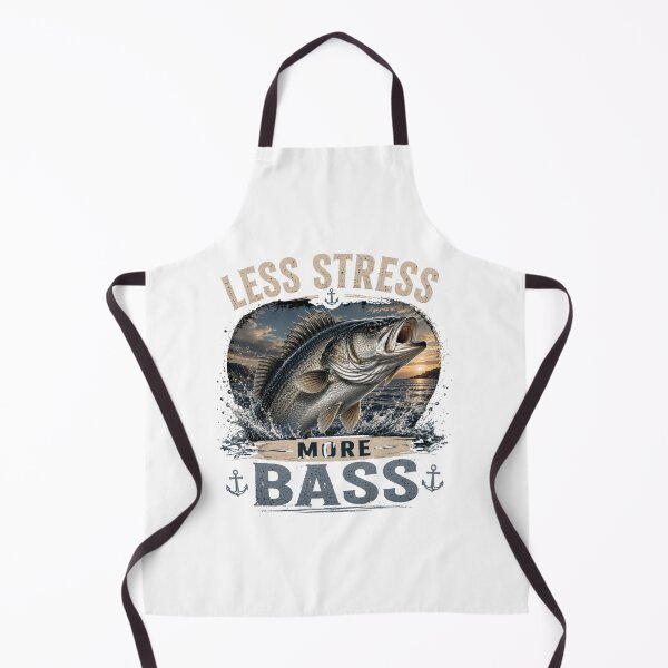 Item preview, Less Stress More Bass – Funny Sea Bass Fishing Design designed and sold by Fishing iq.