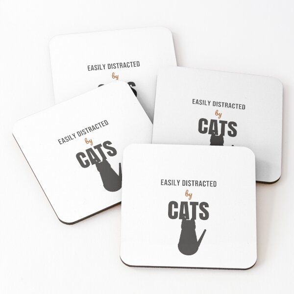 Item preview, Easily Distracted By Cats Funny Cat Lover designed and sold by InkAndPaws.
