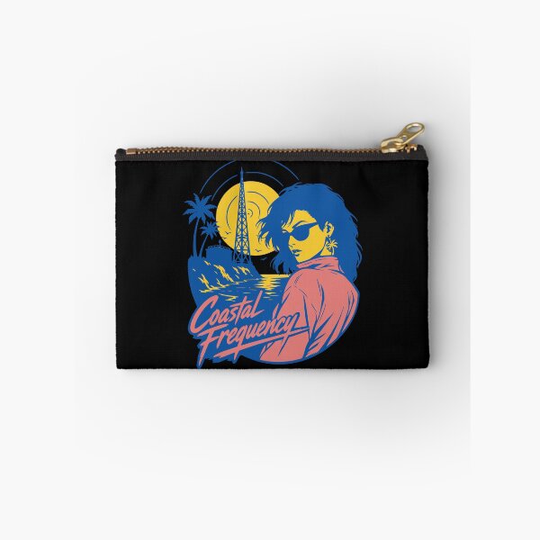 Item preview, Coastal Frequency Retro 80s Girl Synthwave Radio Sunset designed and sold by wmhtees.