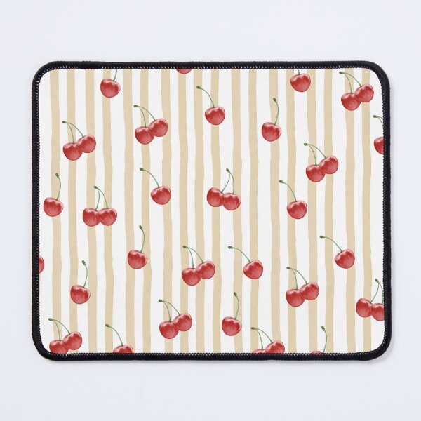 Item preview, Striped Cherry Print Minimalist Butter Yellow Pattern designed and sold by l1ttl3fr34k.