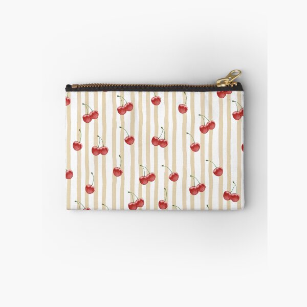 Item preview, Striped Cherry Print Minimalist Butter Yellow Pattern designed and sold by l1ttl3fr34k.
