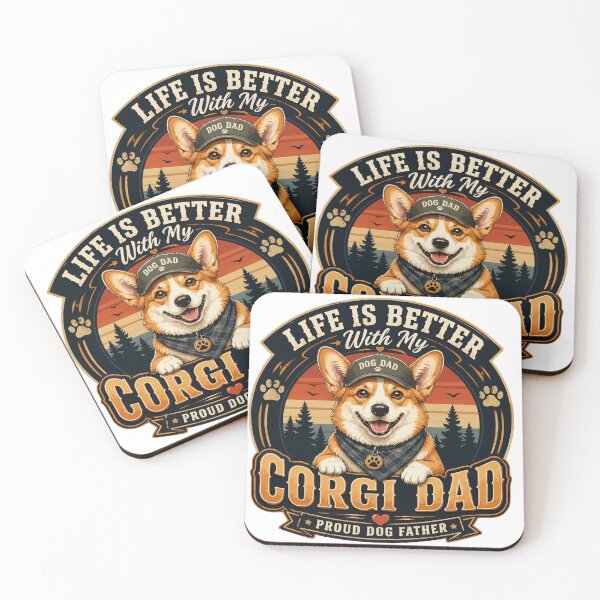 Item preview, Proud Corgi Dad Vintage Dog Lover Design designed and sold by PinkAmazon.