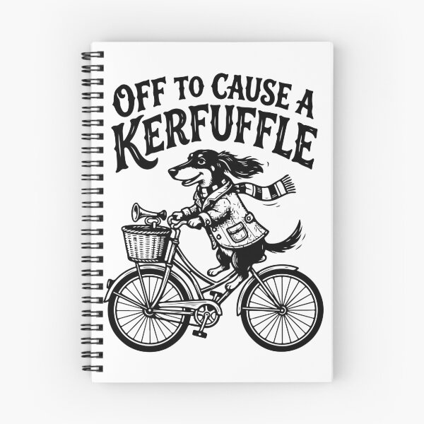 Item preview, Off To Cause A Kerfuffle Dachshund Dog Riding Bicycle Vintage designed and sold by raedattia.