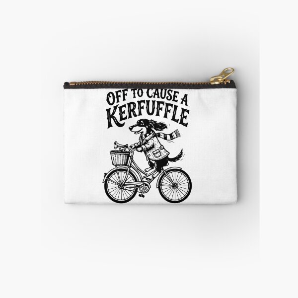 Item preview, Off To Cause A Kerfuffle Dachshund Dog Riding Bicycle Vintage designed and sold by raedattia.