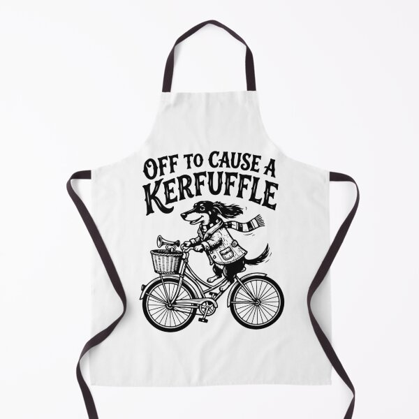 Item preview, Off To Cause A Kerfuffle Dachshund Dog Riding Bicycle Vintage designed and sold by raedattia.