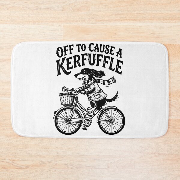 Item preview, Off To Cause A Kerfuffle Dachshund Dog Riding Bicycle Vintage designed and sold by raedattia.