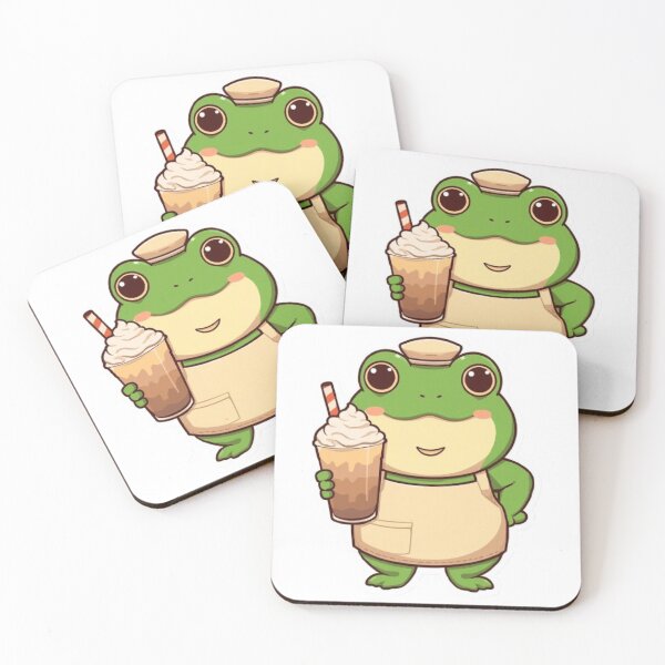 Item preview, Cute Frog Barista Kawaii Sticker | Adorable Coffee Lover Frog designed and sold by Stylestickers55.
