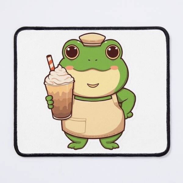 Item preview, Cute Frog Barista Kawaii Sticker | Adorable Coffee Lover Frog designed and sold by Stylestickers55.