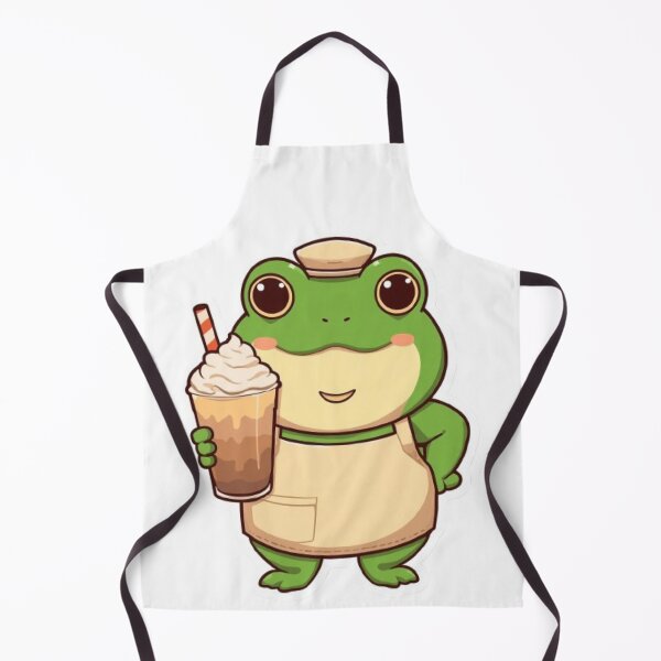 Item preview, Cute Frog Barista Kawaii Sticker | Adorable Coffee Lover Frog designed and sold by Stylestickers55.