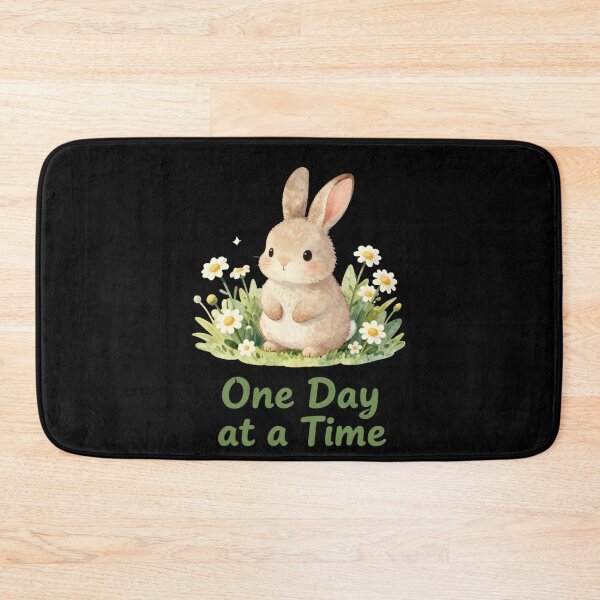 Item preview, One Day At A Time | Cute Bunny Mental Health Affirmation Sticker | Self Love Gift | Encouraging Quote Sticker designed and sold by Davestre Designs.