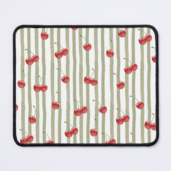 Item preview, Striped Cherry Print Minimalist Sage Green Pattern designed and sold by l1ttl3fr34k.