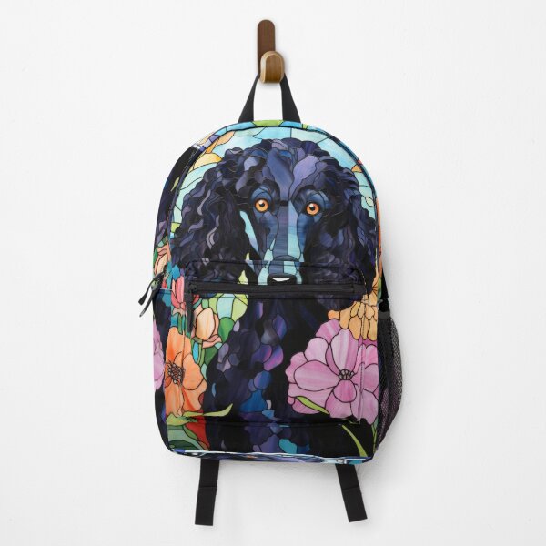 Item preview, Black Poodle Stained Glass Window Floral Dog Art designed and sold by pinkal.