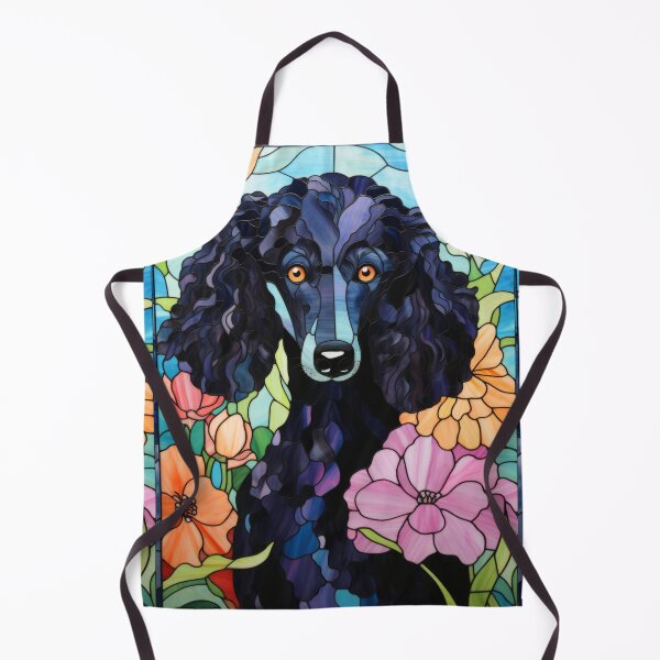 Item preview, Black Poodle Stained Glass Window Floral Dog Art designed and sold by pinkal.
