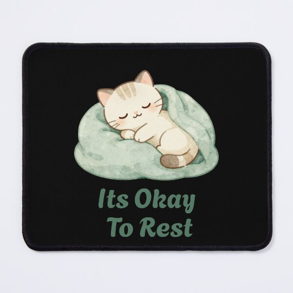 Item preview, It's Okay To Rest | Cute Cat Mental Health Affirmation Sticker | Self Love Gift | Encouraging Quote Sticker designed and sold by Davestre Designs.