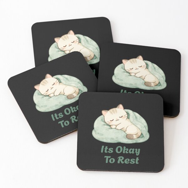 Item preview, It's Okay To Rest | Cute Cat Mental Health Affirmation Sticker | Self Love Gift | Encouraging Quote Sticker designed and sold by Davestre Designs.