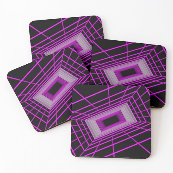 Item preview, Magenta Rectangular Wireframe Tunnel with Cells designed and sold by Electric Shock!! Design.