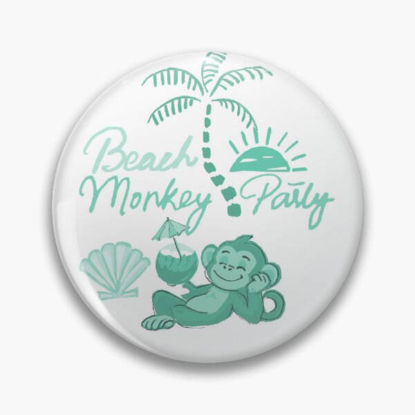 Item preview, Chilling Monkey - Monochrome  Aquamarine Green designed and sold by Fabricatemyart.