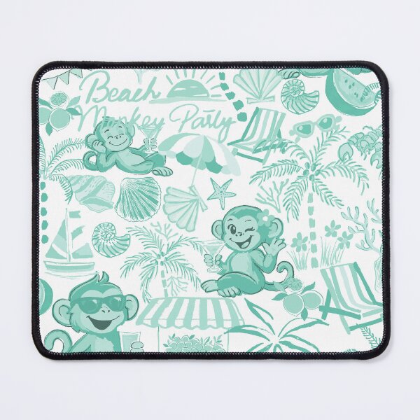 Item preview, Chilling Monkey - Monochrome  Aquamarine Green designed and sold by Fabricatemyart.