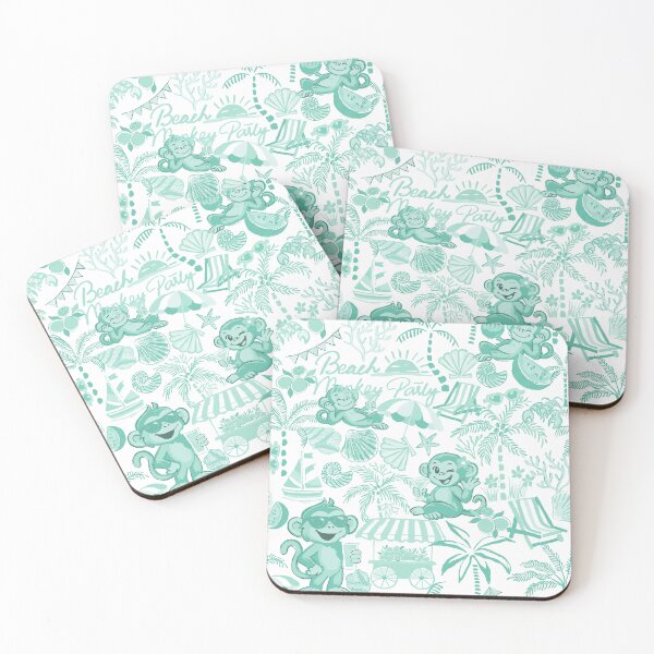Item preview, Chilling Monkey - Monochrome  Aquamarine Green designed and sold by Fabricatemyart.