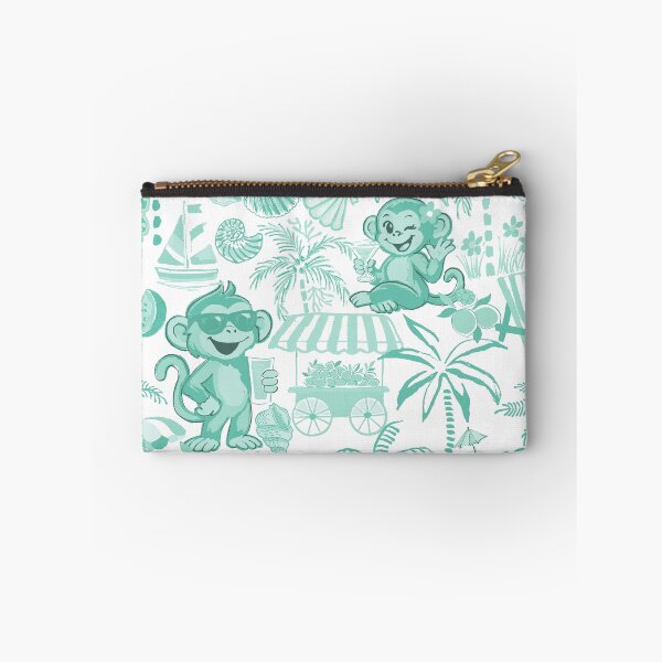 Item preview, Chilling Monkey - Monochrome  Aquamarine Green designed and sold by Fabricatemyart.