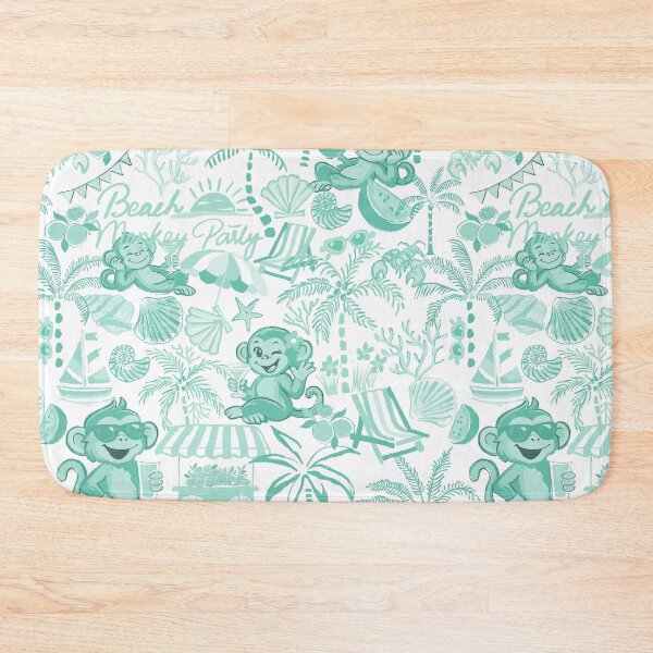 Item preview, Chilling Monkey - Monochrome  Aquamarine Green designed and sold by Fabricatemyart.