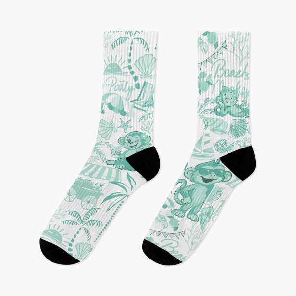 Item preview, Chilling Monkey - Monochrome  Aquamarine Green designed and sold by Fabricatemyart.