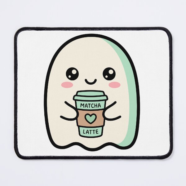 Item preview, Emotional Support Ghost with a Matcha Latte - Kawaii Doodle-Core Aesthetic Art | Unique Stickers Design designed and sold by Eldaz.