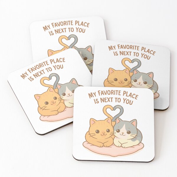 Item preview, Cat couple heart: My Favorite Place designed and sold by Pineapple-Tree.