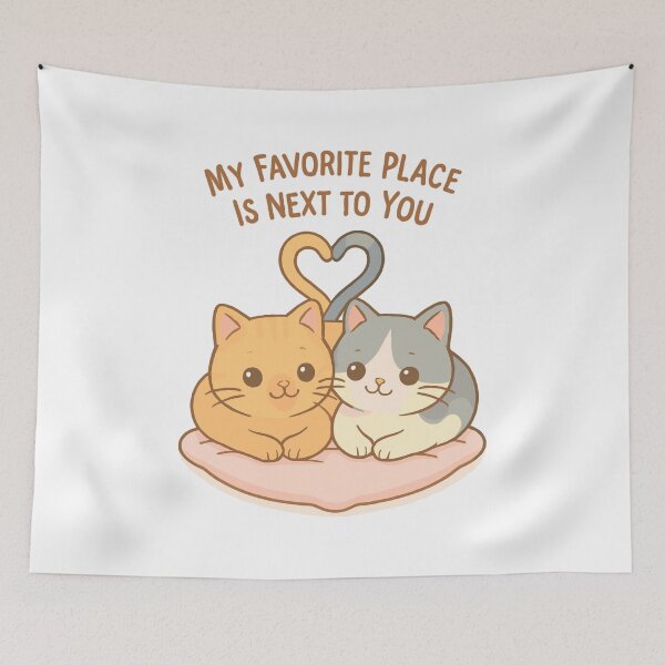 Item preview, Cat couple heart: My Favorite Place designed and sold by Pineapple-Tree.