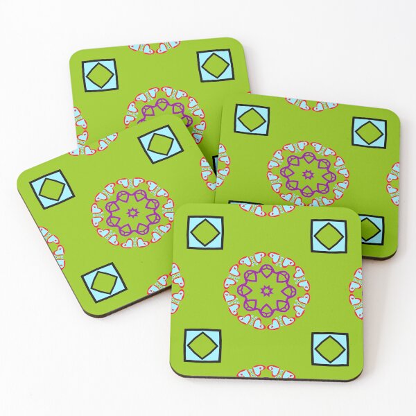 Item preview, Retro Lime Green Heart Mandala Patter designed and sold by Tinsleybluebell.