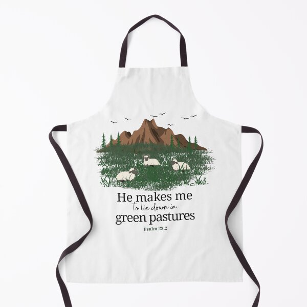 Item preview, He Makes Me to Lie Down in Green Pastures Bible Verse | Psalm 23 verse 2 Christian Scripture designed and sold by Conduit Tees.