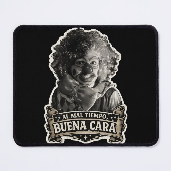 Item preview, Al Mal Tiempo Buena Cara Vintage Clown Sticker | Spanish Funny Quote designed and sold by piketo.