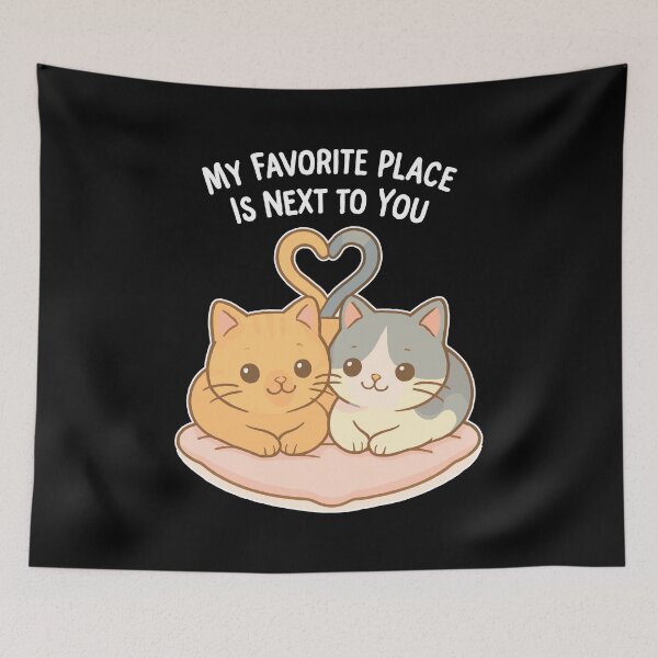 Item preview, Cat couple heart: My Favorite Place designed and sold by Pineapple-Tree.