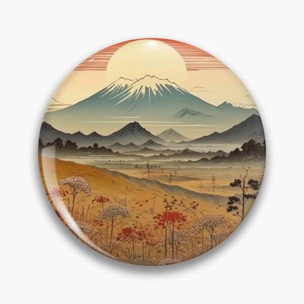 Item preview, Traditional Japanese Illustration - Sunrise in the Field designed and sold by DaisukiTokyo.