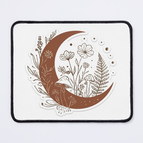 Item preview, Boho Crescent Moon Wildflower Line Art designed and sold by Khatumeye.