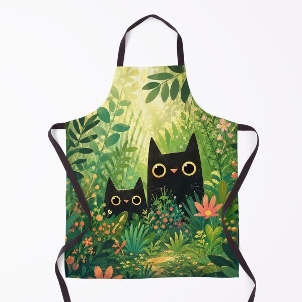 Item preview, Cute Black Cat Forest Art | Whimsical Cat Illustration | Woodland Nature Wall Decor designed and sold by AbstractAuraArt.