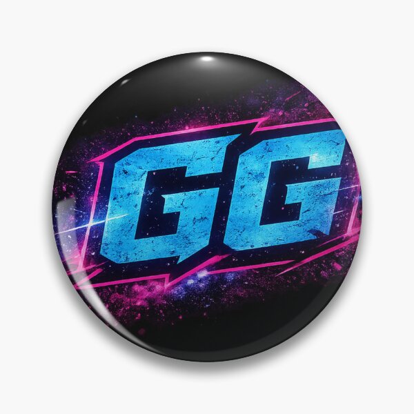 Item preview, GG Neon Blue & Pink Gaming Logo | Retro Esports Design designed and sold by Nusha Creations.