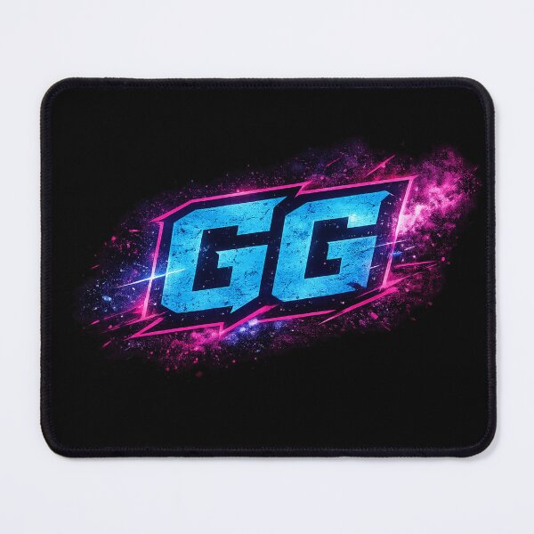 Item preview, GG Neon Blue & Pink Gaming Logo | Retro Esports Design designed and sold by Nusha Creations.