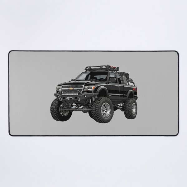 Item preview, 1990s Chevrolet S10 Z71 Lifted Black Offroad Pickup Truck Illustration designed and sold by Motorline44.