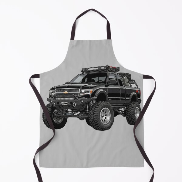 Item preview, 1990s Chevrolet S10 Z71 Lifted Black Offroad Pickup Truck Illustration designed and sold by Motorline44.