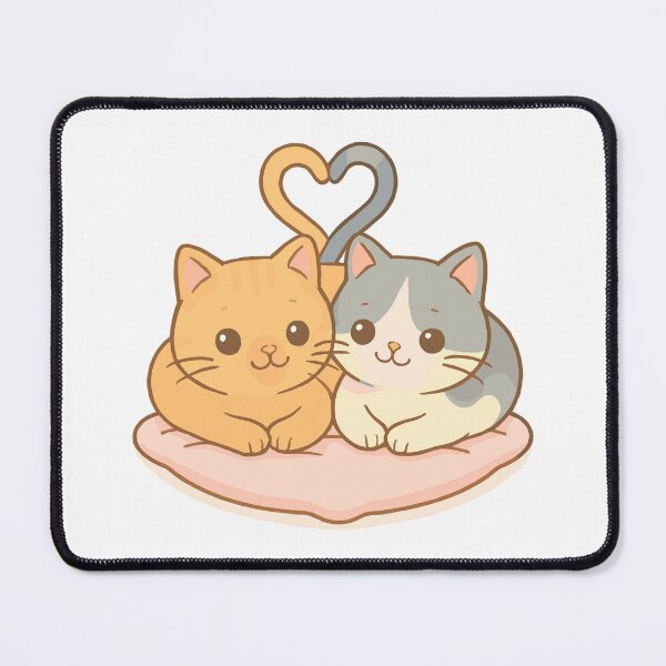 Item preview, Sweet cats in the heart: Pastel couple designed and sold by Pineapple-Tree.