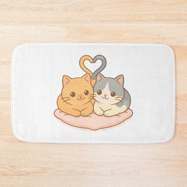 Item preview, Sweet cats in the heart: Pastel couple designed and sold by Pineapple-Tree.