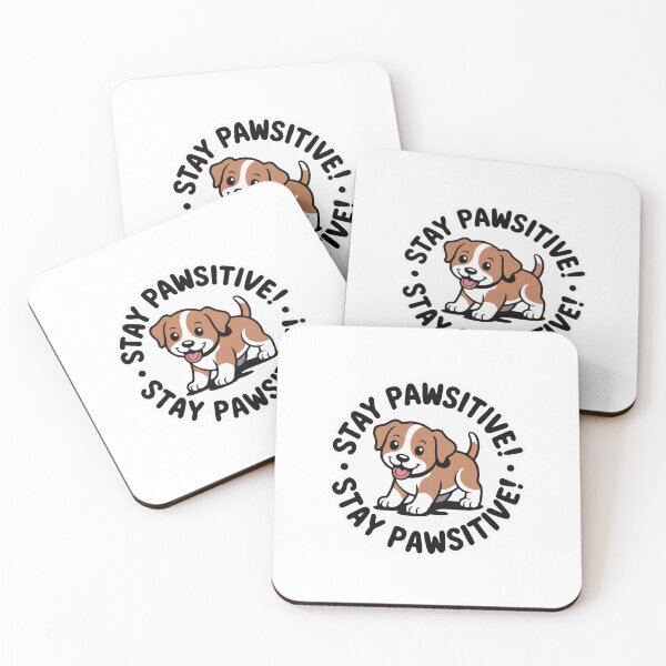 Item preview, Stay Pawsitive Playful Puppy Quote designed and sold by NiftyWrx.