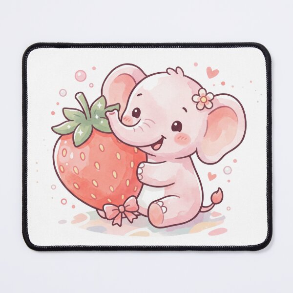 Item preview, A Sweet Baby Elephant - Pastel Pink, Kawaii Illustration designed and sold by DigitfanStudio.