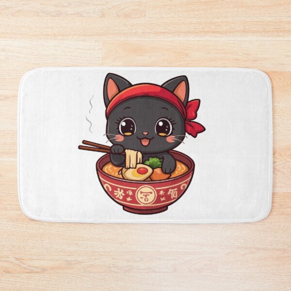 Item preview, Cute Ramen Cat Kawaii Sticker | Black Kitten Japanese Noodle Bowl designed and sold by Stylestickers55.