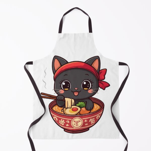 Item preview, Cute Ramen Cat Kawaii Sticker | Black Kitten Japanese Noodle Bowl designed and sold by Stylestickers55.